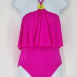 Trina Turk  Orchid Pink Ruffle Halter One-Piece Swimsuit Women’s Size 8 Photo 8