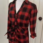 Likely Scottie Dress Red Black Plaid Flannel Photo 6
