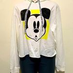 Disney  Parks Oh Boy Mickey Mouse woman cropped hooded sweater size MEDIUM Photo 0