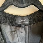 Bardot ✨  Boucle Tweed Zip Front Frayed Hem Dress Medium 8 Black Photo 4