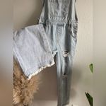 POL Clothing Distressed Wash Distressed Capri Overalls Size S 100% Cotton Photo 6