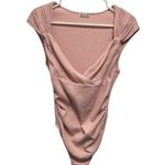 Free People Pink Ruched Bodycon Bodysuit Photo 0
