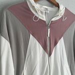 Zyia Active Cream Block Soft Full Zip Hoodie Retro Colorblock Size XS Athleisure Photo 4