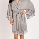 Eberjay Eberjey Mademoiselle Robe Grey Lace Trim XS Photo 0