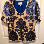 Tracy Reese Neiman Marcus/ Target Top New York Royal Blue Gold Sequins Photo 8