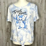 Disney  Lilo‎ & Stitch Tie-Dye Crop Top Women's XL Blue Graphic Tee Photo 0