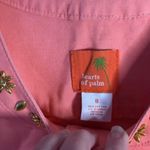 Hearts Of Palm Coral 8 Floral Embroidery Button Casual Feminine Layering Stretch Orange Photo 6