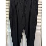 Stretch Tech Cargo Pants Elastic Hem/Tie Size 2XL Lightweight Pockets Active Blk Black Photo 0