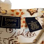 Laura Scott  vintage white flower print button down shirt size 12 Photo 2
