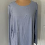 Eileen Fisher  Sleep Organic Cotton Easy Basic Long Sleeve Top Dolphin Blue Photo 0