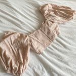 Petal and Pup Blush Bell Sleeve Front Tie Crop Top Photo 4