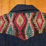 ROPER Womens Western Shirt Blue Denim Sleeveless Shoulder Detail Snaps NWT Large Photo 6