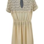 Urban Outfitters  Crochet Lace High Neck Short Sleeve A-Line Dress Photo 4