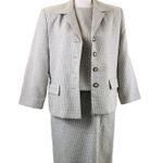 Vintage 70s Henry Petites 3 Piece Beige Structured Skirt Suit Top Jacket 10P Tan Photo 0