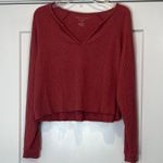 American Eagle  Outfitters Red soft and sexy plush waffle Top. Size large. Photo 0