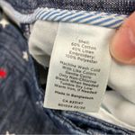 Talbots Relaxed Chino Short Dark Chambray Star Embroidered Cotton Linen 6 Photo 3