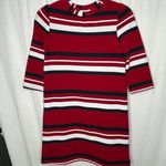 ZARA Trafaluc Red Blue White Striped Short Sleeve Mini Dress Size Small Casual Photo 0