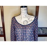 Blu Pepper  Medium Sheer Boho Patterned With Criss Cross Back Blouse Photo 2