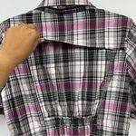 Odyn small purple plaid waterproof zipper top jacket shirt w/belt pockets Photo 13
