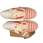 Soludos NWT Womens Sneakers Size 9 Red Off-White Striped Canvas Lace Up Casual Photo 0
