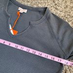 Knox Rose Woman's Long Sleeve Notch Neck Waffle knit Top Gray  M Photo 10