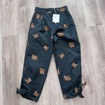 Anthropologie Beatrice Appliqué Jacquard Tapered Pants Black Ties NEW Size 4 Photo 2