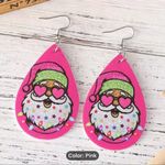 Handmade Pink absolutely adorable Santa with glasses earrings Photo 1