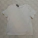 Aerie White Distressed Short Sleeve Tee with Tie Detail, 100% Cotton, Medium NWT Photo 1