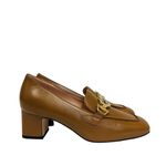 Gucci  Brown Leather Interlocking G
Zumi Logo Square Toe Block Heel
Loafers NEW Photo 1