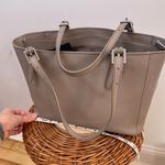 Tory Burch Tory Burch York Buckle Tote Bag Saffiano Leather Taupe Shoulder Purse Double Photo 1