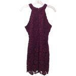 Lulus Lulu’s Love Poem Burgundy Lace Halter Mini Dress Small EUC Photo 1