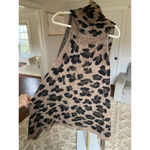 Leopard Print Waterfall Cardigan Vest Open Front Boho Buttery Soft M/L Festival Black Size M Photo 3