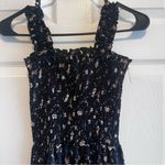 Floral Black Maxi Dress Rouched and Ruffles XS Whimsical Fairy Dress Photo 1