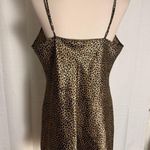 Leopard Print Satin Slip Dress L Silky Nightie Cami Lingerie Sleepwear Large Brown Photo 0