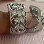 Chunky silver Swarovski hoops Photo 4