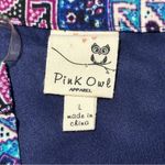 Pink Owl Apparel Women’s Size L Purple Blue Cream Medallion Print Shift Dress Photo 4