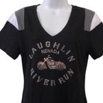Laughlin River Run motorcycle riding biker tee Tshirt women’s size L‎ Black Size L Photo 0