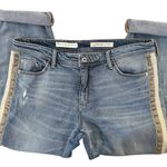 Pilcro and the Letterpress Anthropologie midrise pilcro Slim Striped Boyfriend distressed Jeans size 32 Photo 2