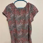 IZOD  Floral Blouse with Red and Gray Accents Photo 7