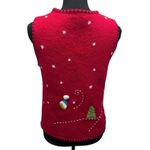 Coldwater Creek VTG  Wool Full Zip Vest Size M Snowman Cabincore Ugly Christmas Photo 5