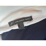 Adrianna Papell Twofer knit sweater blouse size Large Pullover Navy blue Ruffle Photo 1