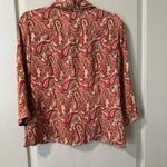 Laura Scott  Petite Medium Red and Tan Paisley Button Down Shirt Casual Office Photo 2