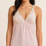 Marilyn Monroe Coquette Fairy Babydoll Slip Camisole Tank Top Medium Pink Lace Bow Dainty Y2K Photo 0