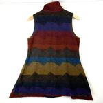 Terra SJ Apparel Striped Mock Neck Lightweight Multicolored Knit Button Tunic Photo 3