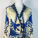 Farm Rio NWT  Anthropologie Long-Sleeve Blazer Dress Blue Size XS Photo 4