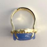 Plated Gold Blue Adjustable Ring Photo 1
