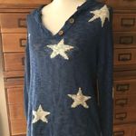 Pink Lily Memorable Magic Blue Star Print Hooded Knitted Sweater Oversized Photo 0