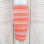 Brat Star Neon Striped Pencil Skirt Small White Pink Photo 2