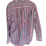 IZOD  long sleeved blue and red plaid button down shirt men’s large Photo 2