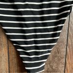 Aerie Womens Swim One Piece Black White Stripe Low Back Side Boob Size Large Photo 9